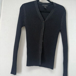 Women's Express Cardigan Size L Black/Silver
